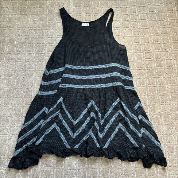 Intimately Free People Trapeze Lace Slip Dress Tunic Women's S Black Printed NWT - Picture 3 of 13